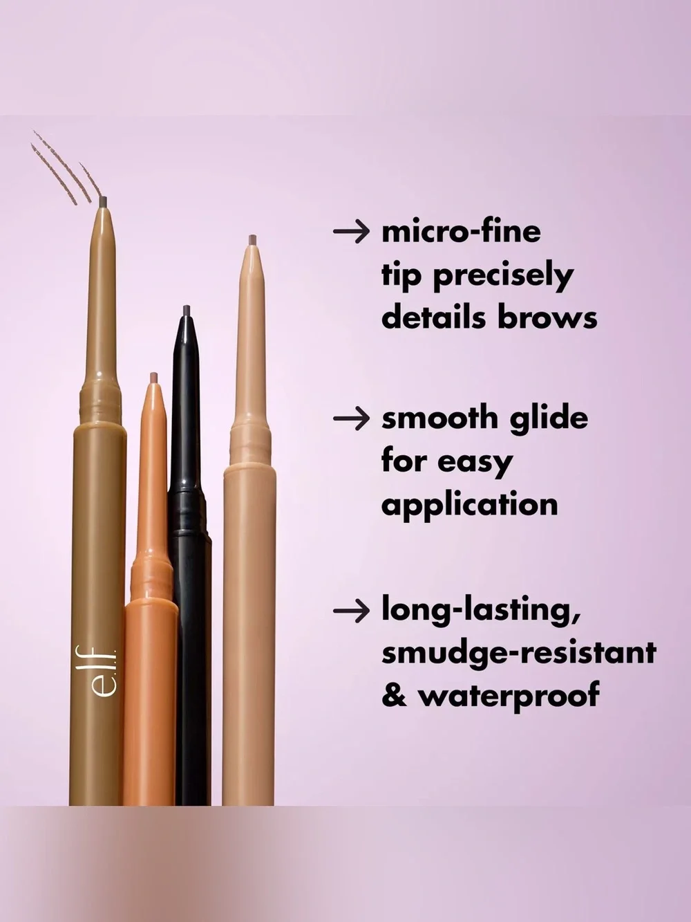 e.l.f. Micro-Fine Brow Pencil - Dark Brown, NEW
